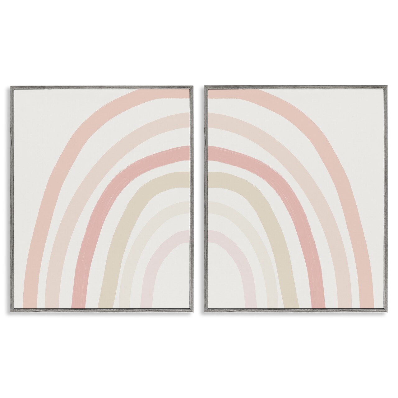 Stupell Industries Children's Soft Pastel Rainbow Shape Framed Giclee Art